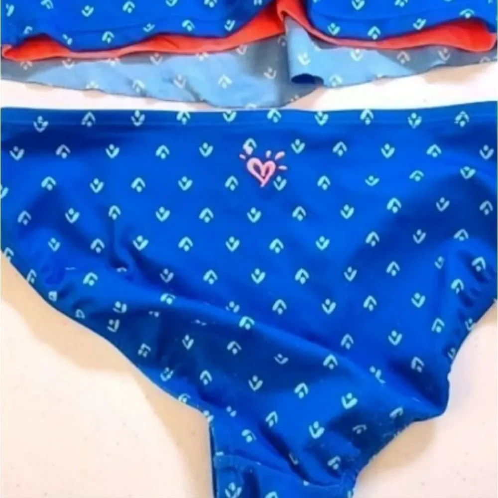 Justice Tankini 2-Pc Swimsuit Mandela Flower Print Girls‎ sz 10
